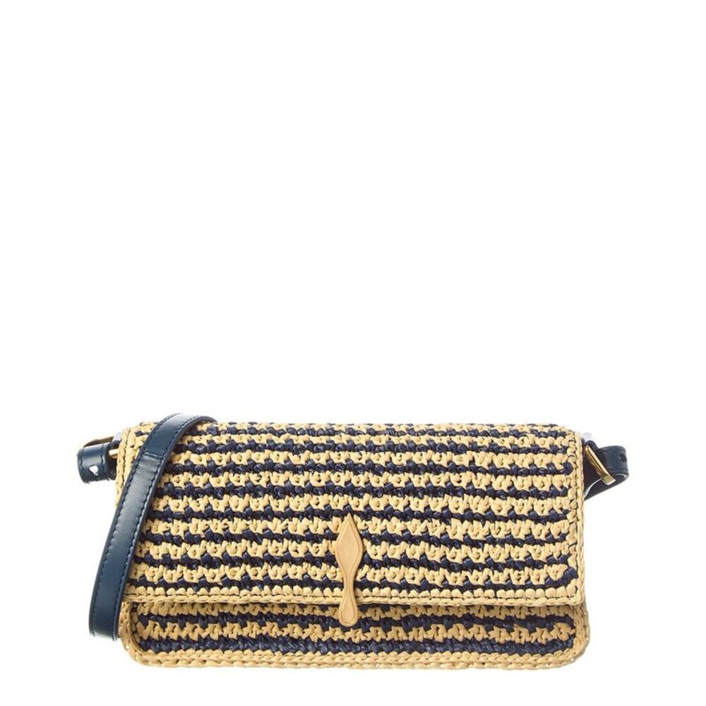 Christian Louboutin Crochet Raffia Crossbody, Natural